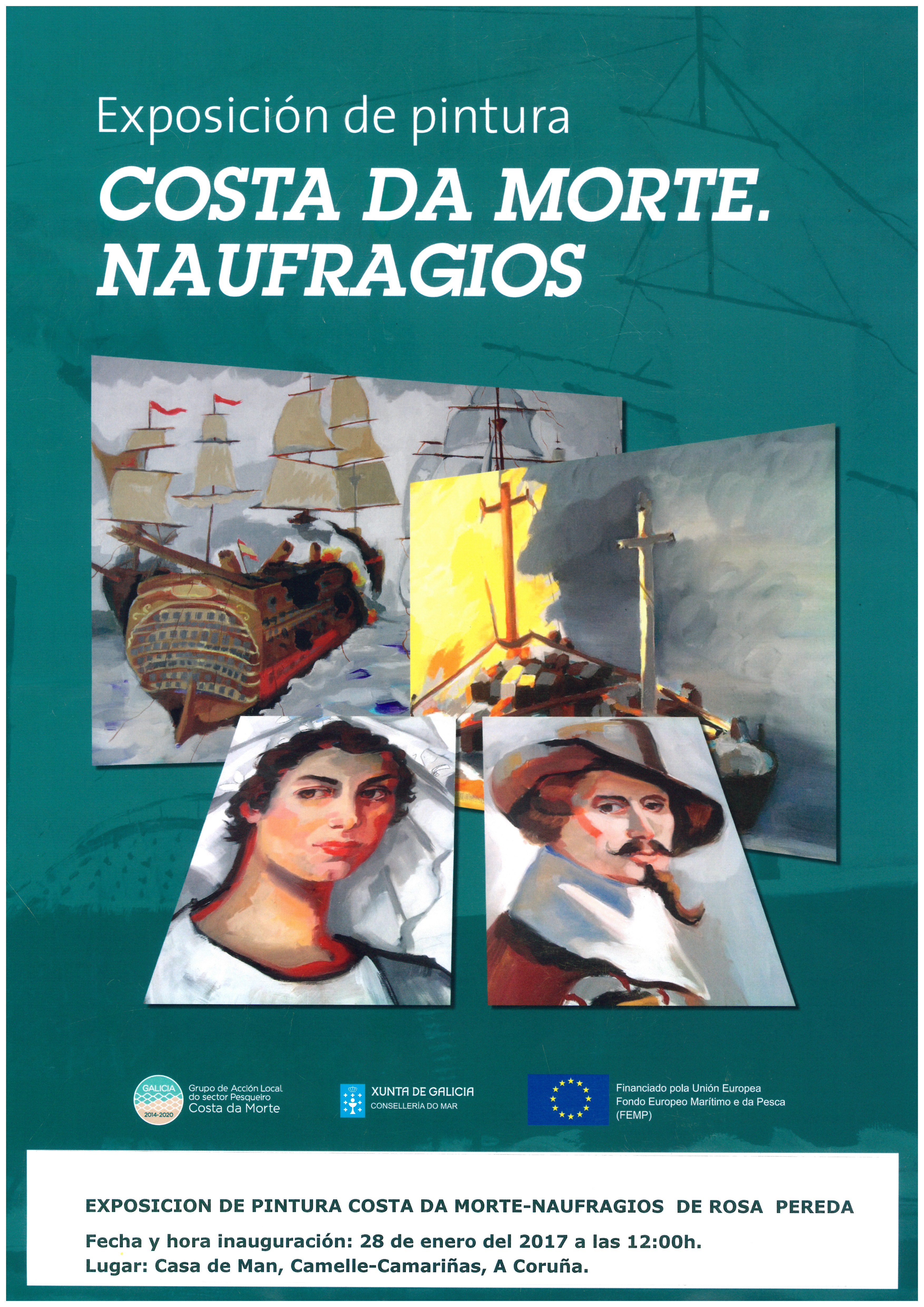 EL GALP Costa da Morte organiza una exposición de pintura naval de la pintora Rosa Pereda en la Casa de Man de Camelle.