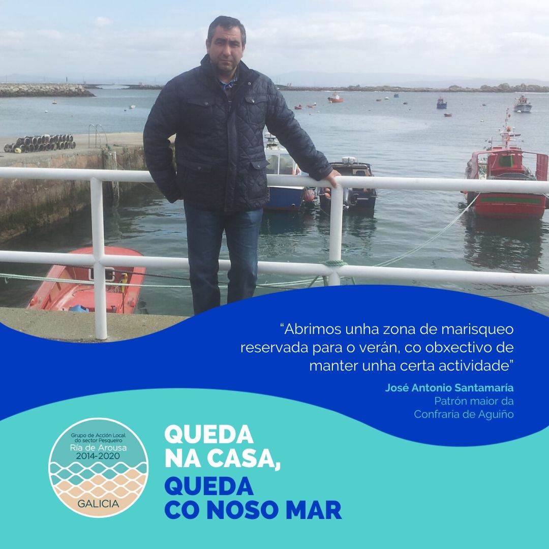 José Antonio Santamaría, patrón maior da Confraría de Aguiño