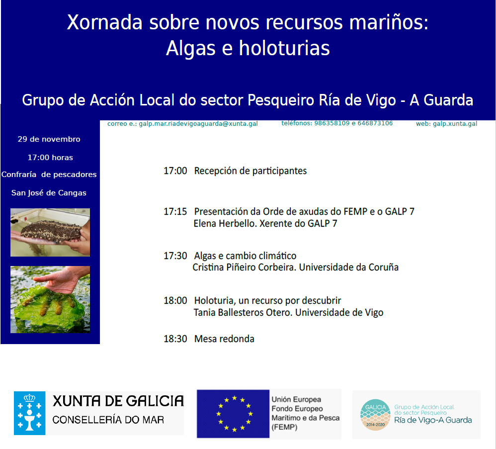 Xornada sobre novos recursos mariños: Algas e holoturias, en Cangas